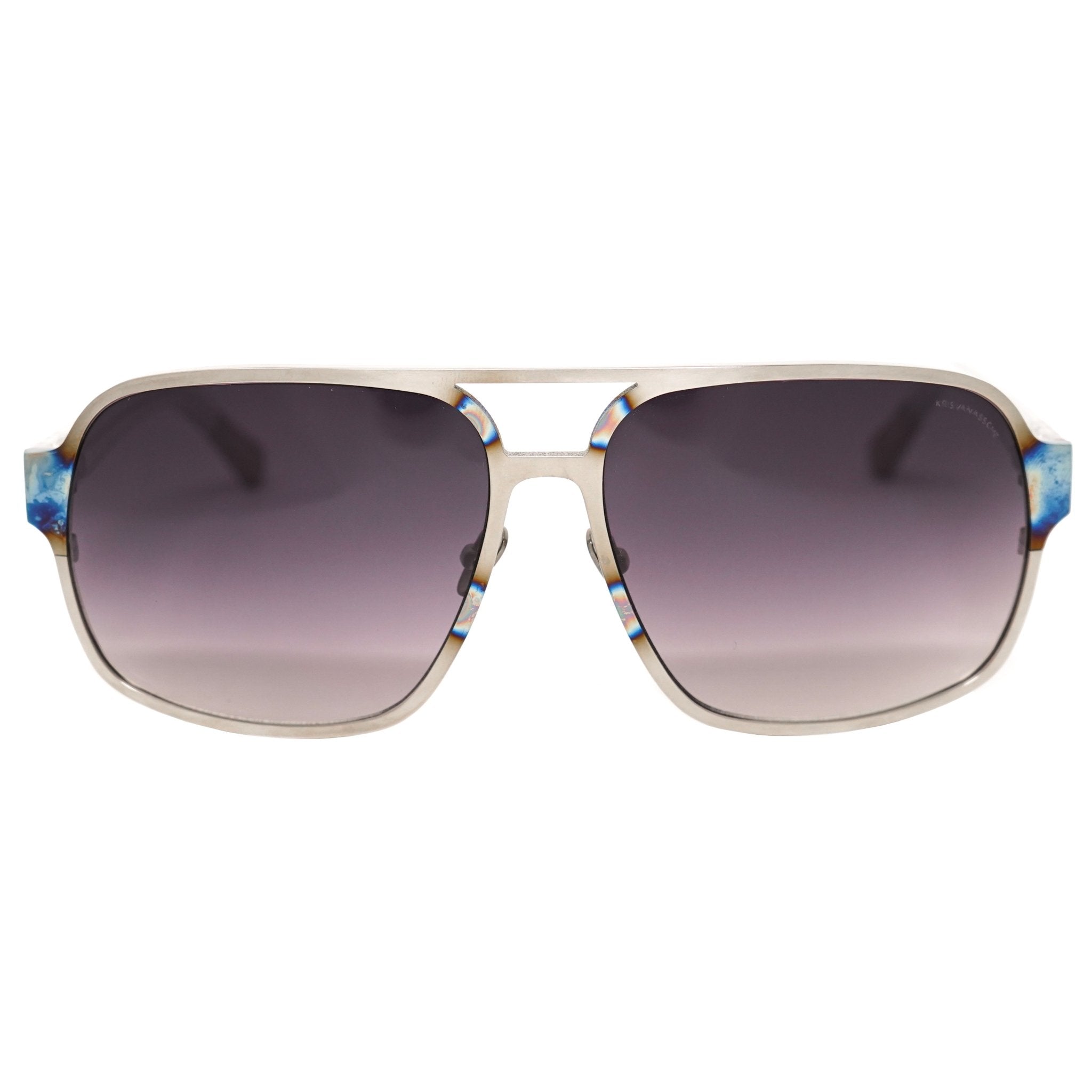 kris van assche sunglasses rectangular purple and metalic silver 885282 f1d09202 12c3 4b21 ad2a 2de722167418